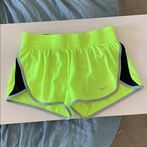 Nike drifit running shorts size medium neon yellow